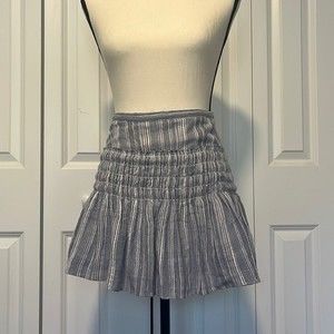 LoveShack Fancy mini Skirt Blue and White Striped size XS womans with side zip